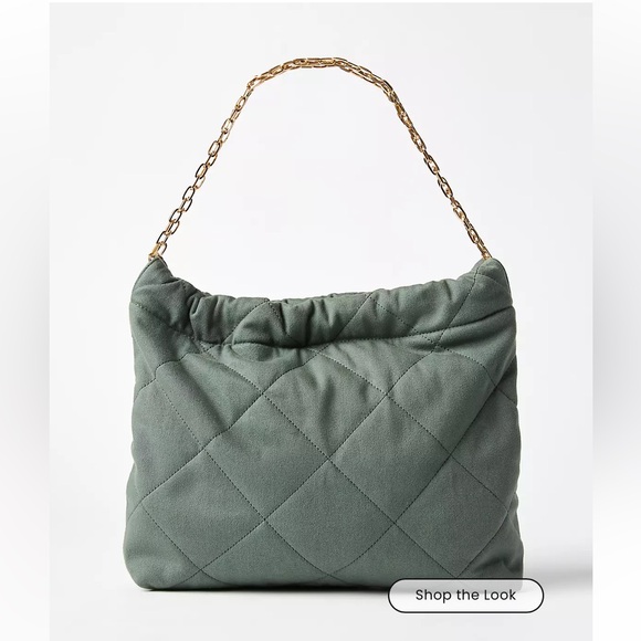 LOFT Handbags - Loft Quilted Green Chain Handle Bag